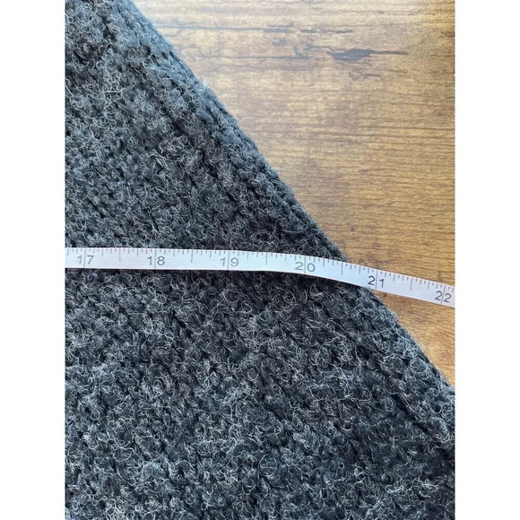 MIXIT Womens Dark Gray Pancho Hooded Wool Blended  Fringe Hem - Picture 4 of 10